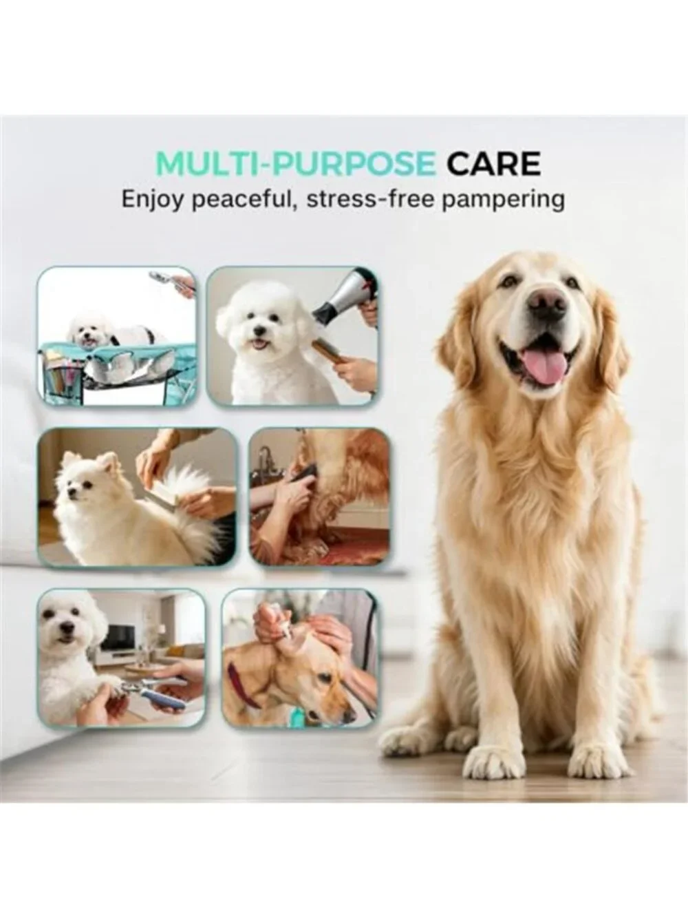 Dog Grooming Hammock with Stand Foldable Pet Grooming Table